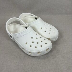 Crocs Classic White Round Toe Slip On Comfort Clogs Mens Size 8  Women's Size 10
